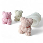 Molde Silicona Suave Oso Textura Rosas 3D